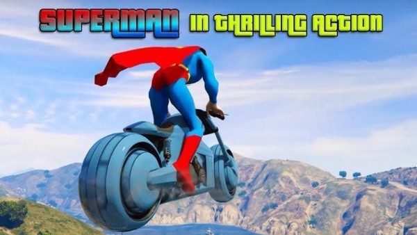 Superheroes Tricky Motorbike Stunt